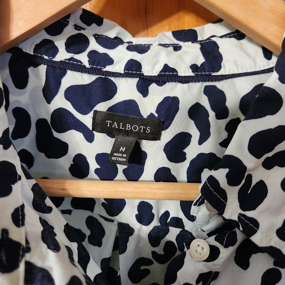 Talbots leopard print button down - Picture 3 of 4
